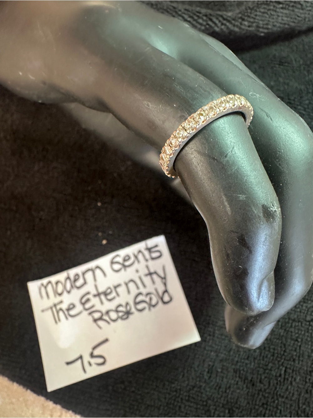 Modern Eternity Rose Gold Crystal Band Ring - Rose Gold size 7.5